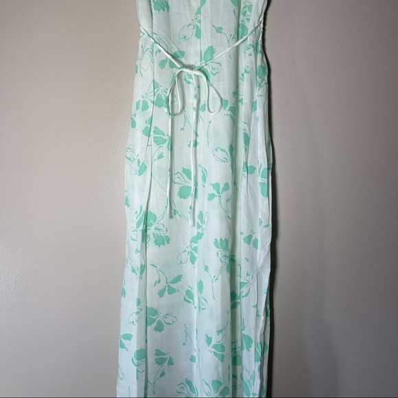 VTG Dress Mint Green Floral Flowers Ruffle Like New Vintage Lightweight - Picture 7 of 16